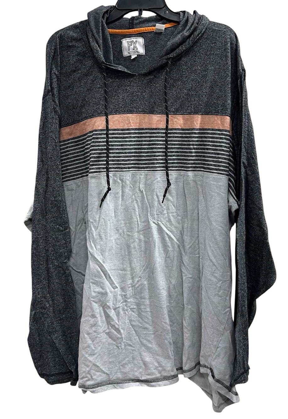 PX long sleeve jersey knit hood beach bum jersey tee big and tan sz XXXXXL 5X